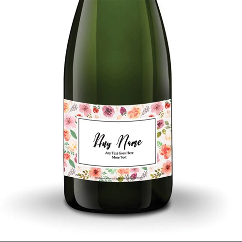 Personalised Champagne - Art Border Label - Customer Favourite